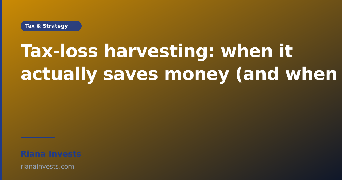 Tax-loss harvesting: when it actually saves money (and when it doesn't)
